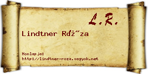 Lindtner Róza névjegykártya